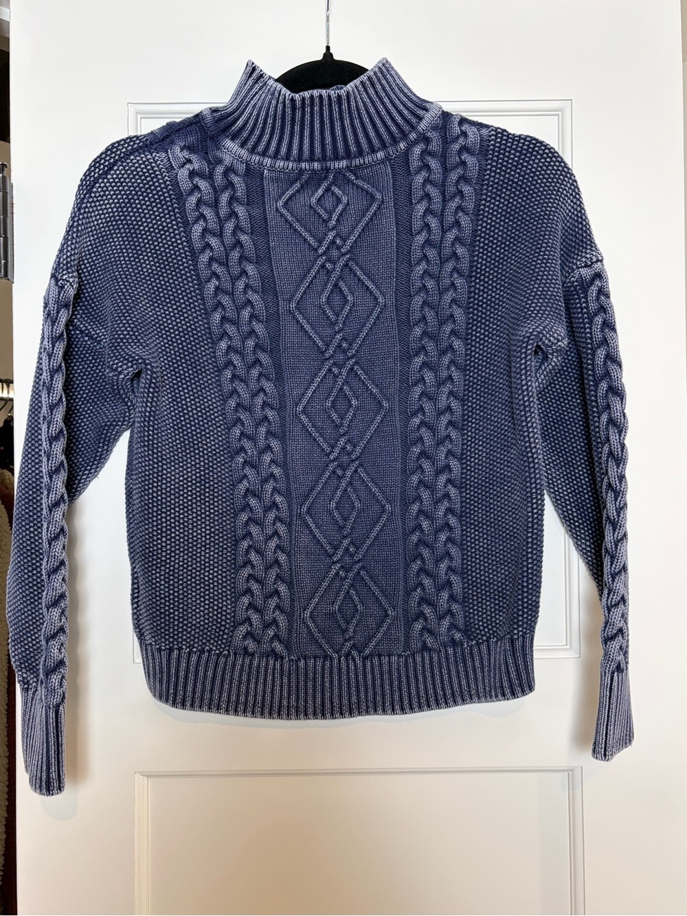 House of Harlow Navy Cable-Knit Turtleneck Sweater (Small) - Picture 2 of 4